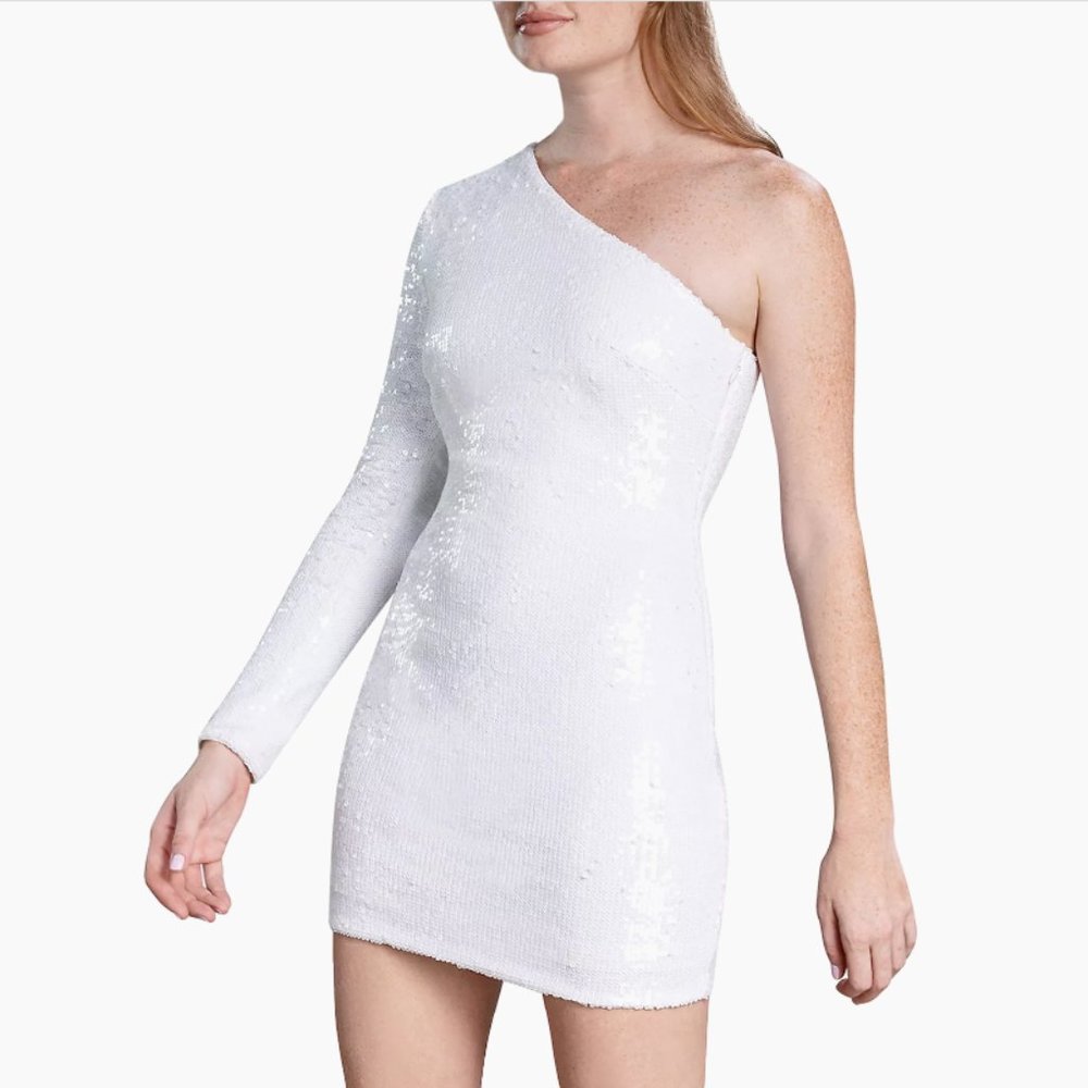 Dress The Population Serena Asymmetric Sequined Jersey Dress